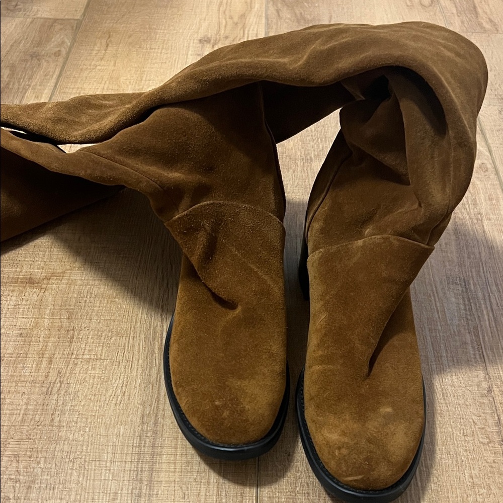 Brown Suede Knee-High Boots - Picture 5 of 5